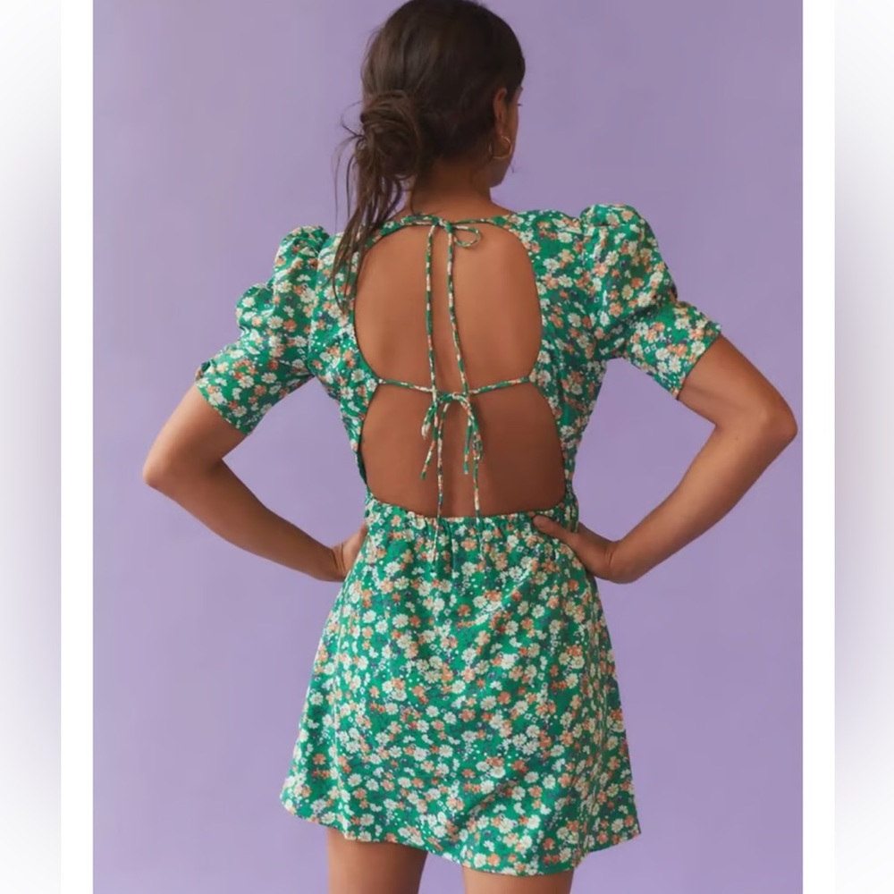 Kiss the Sky floral puff sleeve dress